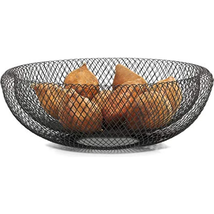 PHILIPPI Mesh Obstschale XL, pulverbeschichteter Stahl, 40 cm Durchmesser, leicht und luftdurchlässig – Bild 1