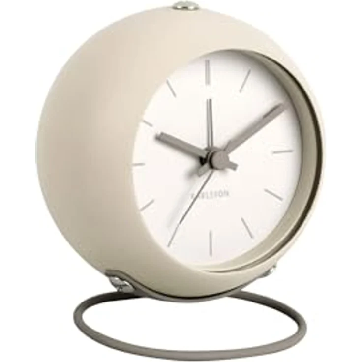 Karlsson Wecker Nirvana Globe, Alarmwecker aus Eisen, grau, Ø 9,5 cm, kompakt und leicht für Schlafzimmer und Büro – Bild 3