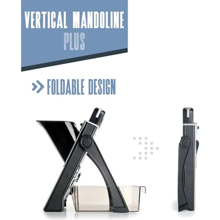 Lacor Vertical Plus Mandoline 60860, Edelstahlklinge, BPA-frei, klappbar, 4 Schnittarten, Maße: 31x41 cm – Bild 5