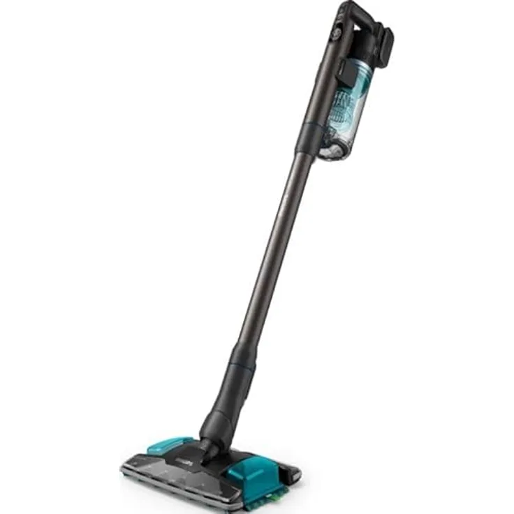 Philips XC8155/01, 2-in-1-Stabstaubsauger, beutelos, Blau, mit Zyklonfilter und 80 Minuten Akkulaufzeit für Trocken- und Nassreinigung