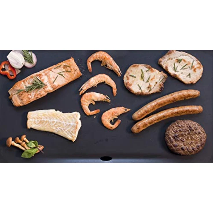 Bestron Elektrische Plancha--Teppanyaki-Grillplatte mit Antihaftbeschichtung, 2000 W, Schwarz – Bild 5