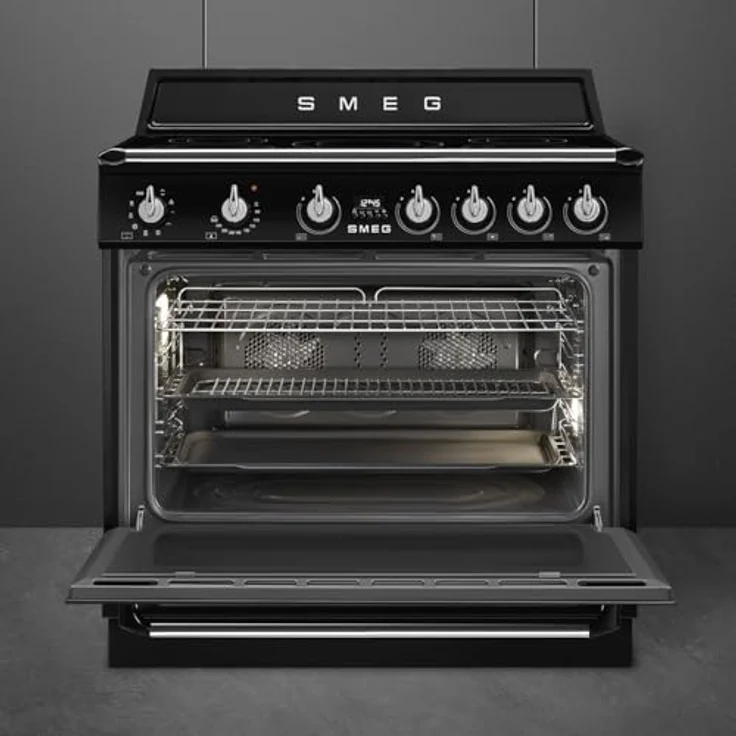 SMEG Vicoria TR90IMBL Multifunktionskochfeld, 90 x 60 cm, Induktionsherd mit True-Convection und Vapor Clean, Schwarz – Bild 3