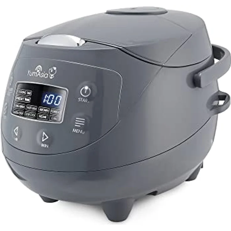 Yum Asia Panda Mini-Reiskocher mit Ninja-Keramikschüssel und Advanced Fuzzy Logic (3,5 Tassen, 0,63 Liter) 4 Reisfunktionen, 4 Multicooker-Funktion, 220–240V (Cobalt Grey) – Bild 1