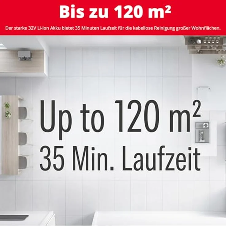 Trisa Saugwischer Kabellos 3-in-1, Hartbodenreiniger & Nass Trockensauger, 32V Akku, 35 Min Laufzeit für 120m², HEPA, Selbstreinigung, Sprachassistent, Power Spray – Bild 5
