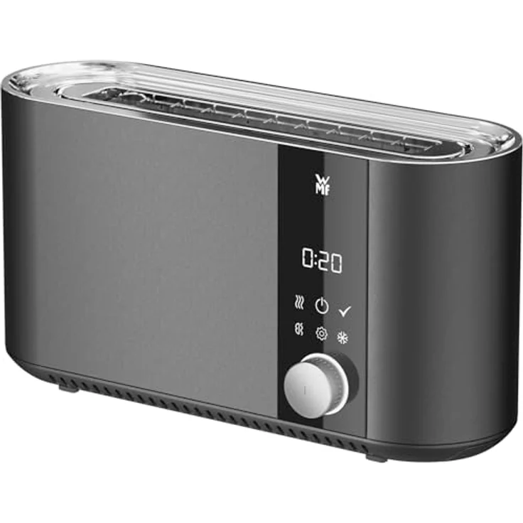 WMF Master Toaster Langschlitz, motorisiert, 2 Scheiben, XXL-Toast, automatische Brotzentrierung, 980 W, Edelstahl Matt, Touch Bedienfeld, Check-Up Funktion, LED-Lichtleiste – Bild 1