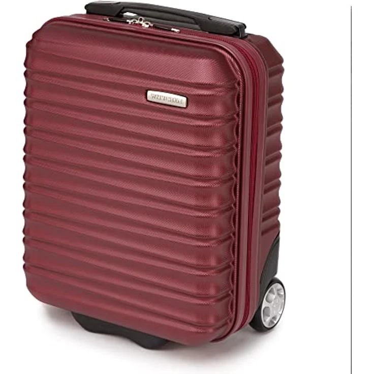 WITTCHEN Reisekoffer Kleinkoffer Kabinengepäck Rollkoffer Hartschale aus ABS mit 2 Standard-Rollen Zahlenschloss Teleskopgriff Groove Line Kleinkoffer XXS Rot – Bild 2