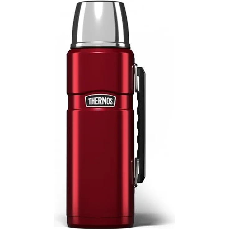 Thermos Thermoskanne - Thermosflasche für Lebensmittel, 1,2 l, Edelstahl, Rot – Bild 2
