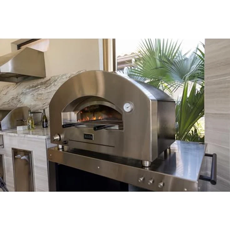 Alfa Forni Gas Pizzaofen FUTURO 2 Pizze, Edelstahl Silber-Schwarz, erreicht 500°C in 30 Minuten, für 2 Pizzen, Gasbefeuerung, Hybrid-kompatibel – Bild 9