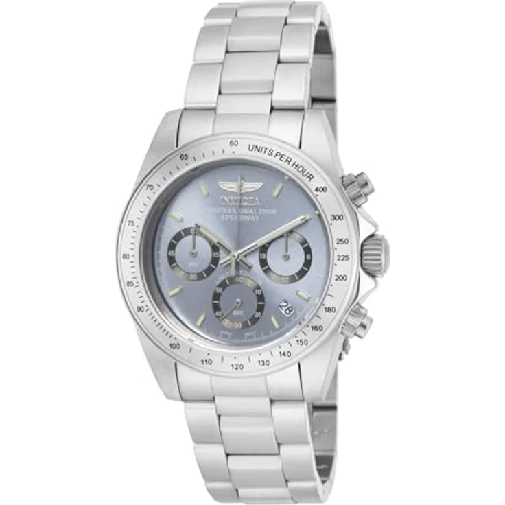 Invicta Speedway Edelstahl Herren Quarzuhrwerk, 39mm, graues Ziffernblatt, wasserdicht bis 20 bar