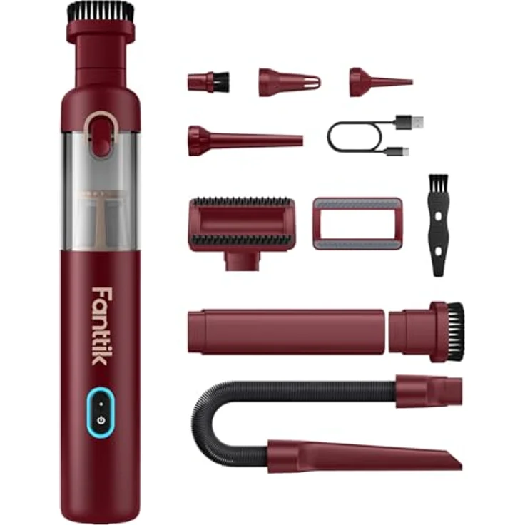 Fanttik Slim V8 Apex Akku-Autostaubsauger, 19000 Pa Saugkraft, 4-in-1 Multifunktion, tragbar, Rot – Bild 1