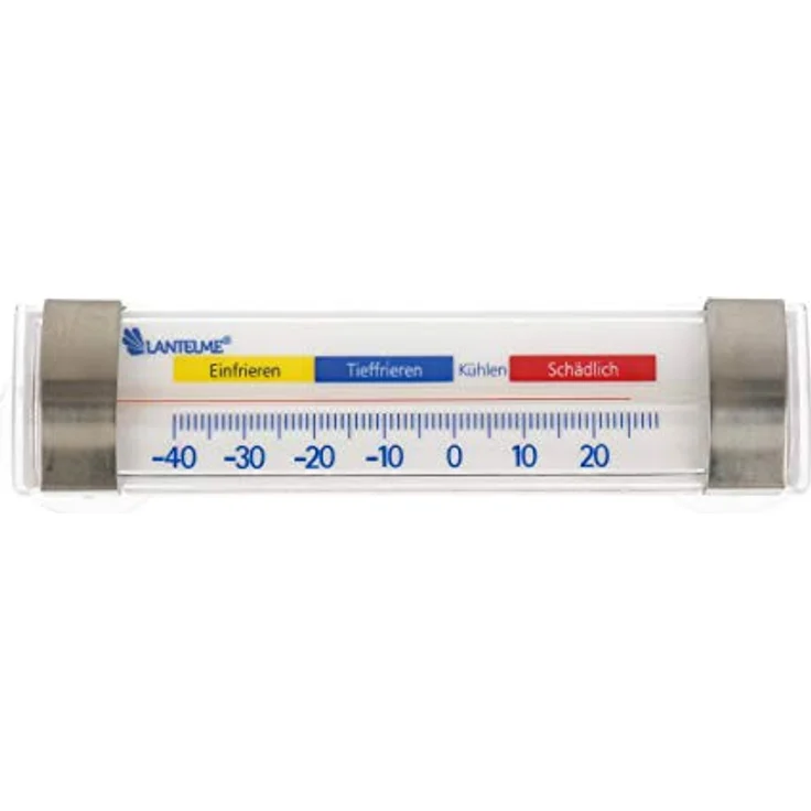 Lantelme 2 Stück Kühlschrankthermometer Set zum aufhängen mit Haken oder anhaften mit Saugnapf am Kühlschrank Kühl Gefrierschrank Thermometer Analog Kunststoff Edelstahl 7589 – Bild 2