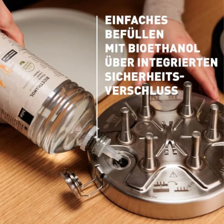 höfats CIRCLE 35, Tischgrill mit Bioethanol, Indoor & Outdoor, flexible Temperaturkontrolle, emaillierte Gusseisen-Grillplatte – Bild 4