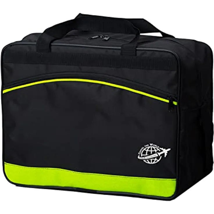 BAMBINIWELT Reisetasche HANDGEPÄCK Boardgepäck Bordcase 40x20x25 40x30x20 Ryanair Wizzair, Reisetasche, Weekender (groß (40x30x20), schwarz-hellgrün)