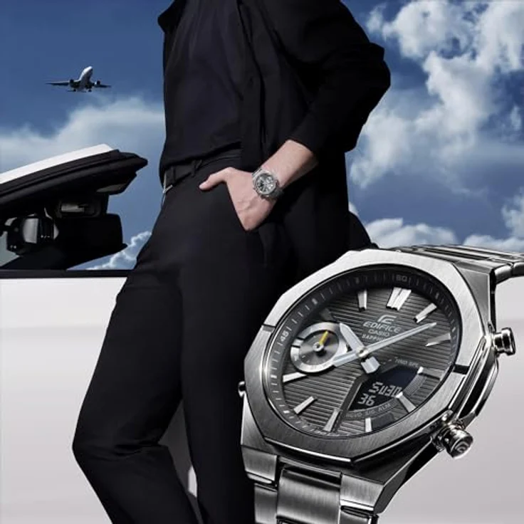 Casio ECB-S10D-8AEF Edifice Herrenuhr, Bluetooth, analog-digital, Edelstahl, anthrazit, wasserdicht bis 10 bar, Saphirglas, multifunktional – Bild 5