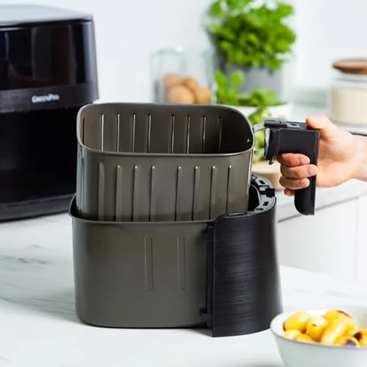 GREENPAN Heißluftfritteuse Bistro XL, 7,2L Volumen, Digitales LED-Display, Schwarz – Bild 4