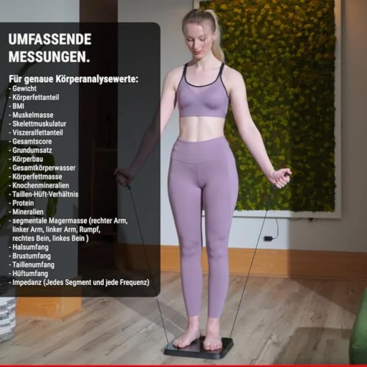 HAMMER Körperanalysewaage Body Screen TX, 8 Sensoren, 15 Messungen, inkl. App, Bluetooth – Bild 3