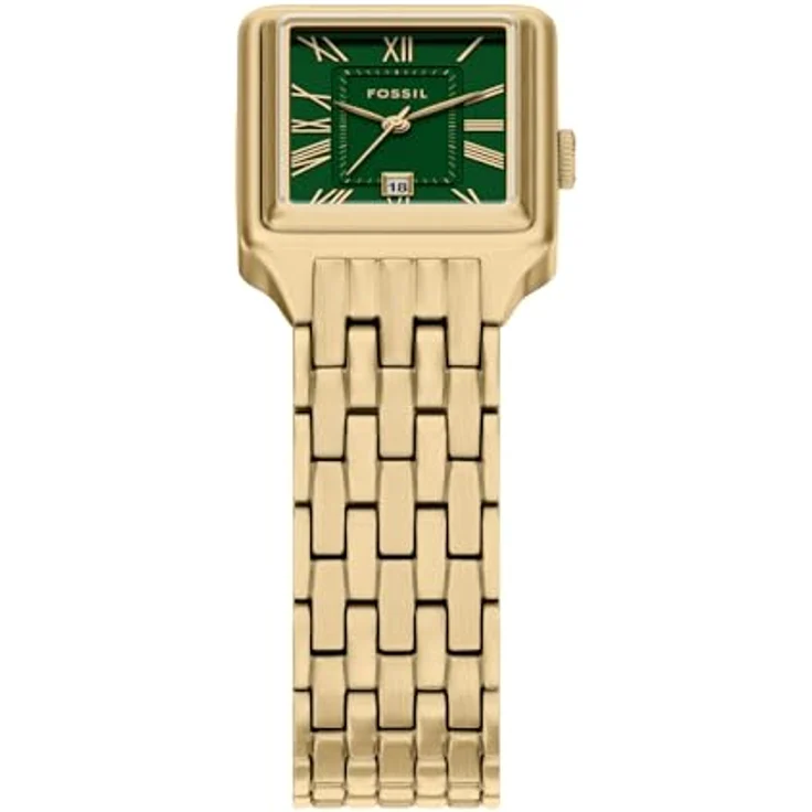 Fossil Raquel Damen 23MM Goldfarbene Edelstahluhr, ES5452 mit grünem Zifferblatt, 3-Zeiger-Quarzwerk, 50m wasserdicht – Bild 4