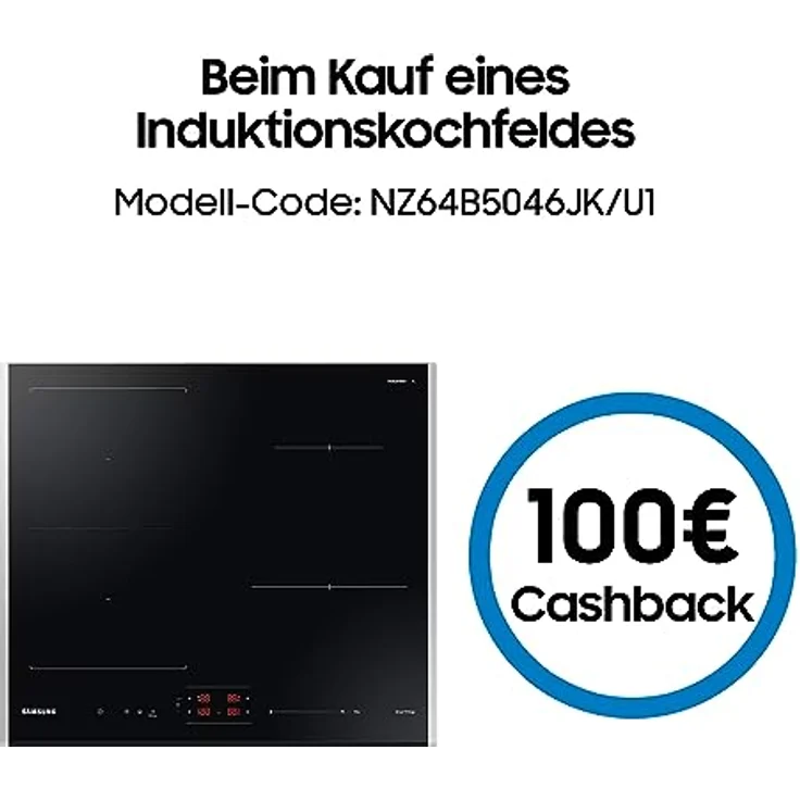 Samsung Autarkes Induktionskochfeld (NZ64B5046JK/U1), 60 cm, Glaskeramik, FlexZone, SmartThings Cooking, Sensortasten mit Slider – Bild 2