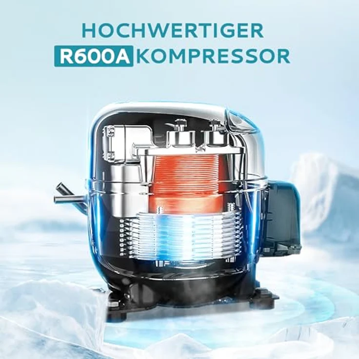 EUHOMY Getränkekühlschrank, Mini Kühlschrank mit Glastür, 36L Bierkühler für 55 Dosen, Schwarz, Geräuscharm mit LED-Beleuchtung, 43dB, für Büro und Bar – Bild 3