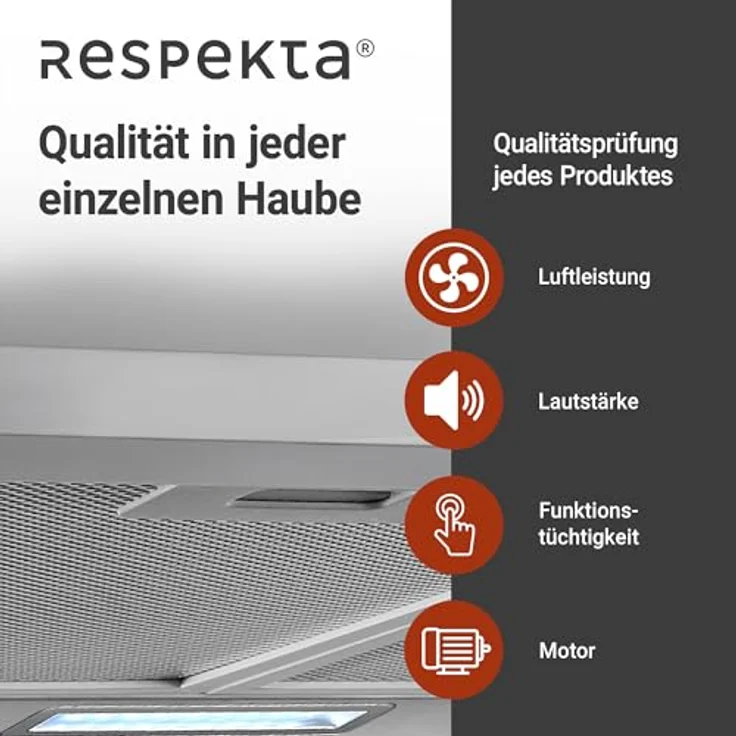 Respekta CH 22058 IX-B Wandhaube, B, Abluft und Umluft, Wand- oder Schrankmontage, Breite 60 cm, 3 Gebläsestufen – Bild 9