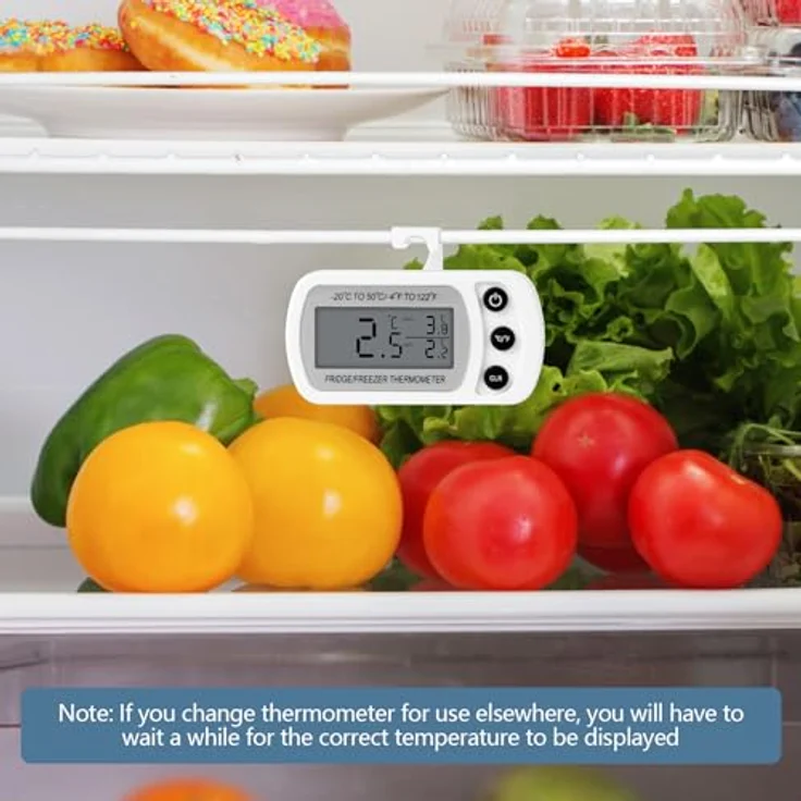 AiQInu Digitale Kühlschrank Thermometer, 3er Set mit LCD-Display, Magnet und Haken, Messbereich -20°C bis 50°C, für Zuhause, Restaurants, Bars, Cafés – Bild 4