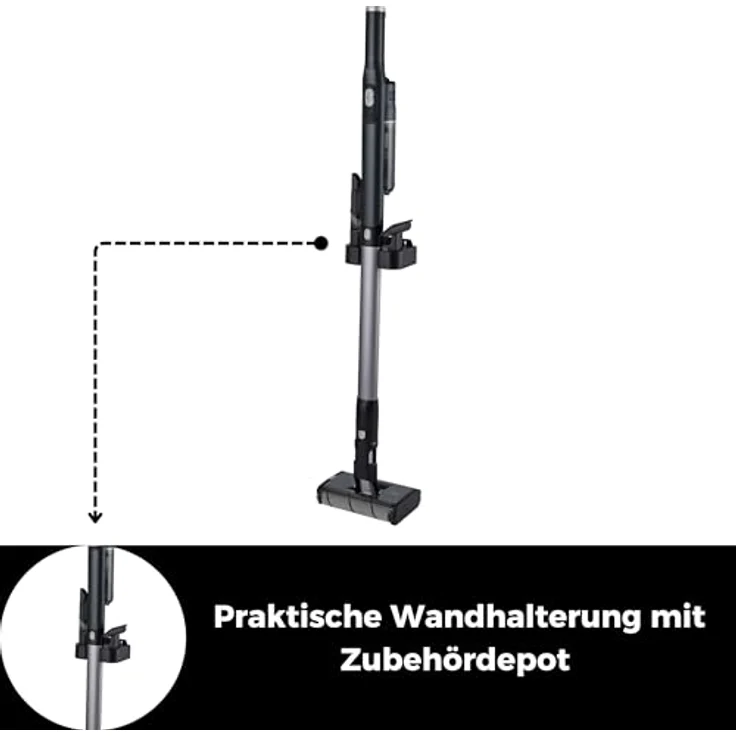 FAKIR Akku-Hand-und Stielstaubsauger AS 1480 LT Floor, kabelloser Staubsauger mit 180 Watt Leistung, beutelloses Design – Bild 7