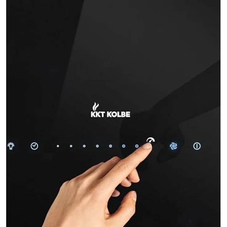 KKT KOLBE CUBE60FB, A+++ Dunstabzugshaube 60 cm, 684 cbm/h Umluft, 9 Stufen, Smart WLAN, freihängend, schwarz, Glas, LED-Beleuchtung, Nachlaufautomatik – Bild 3