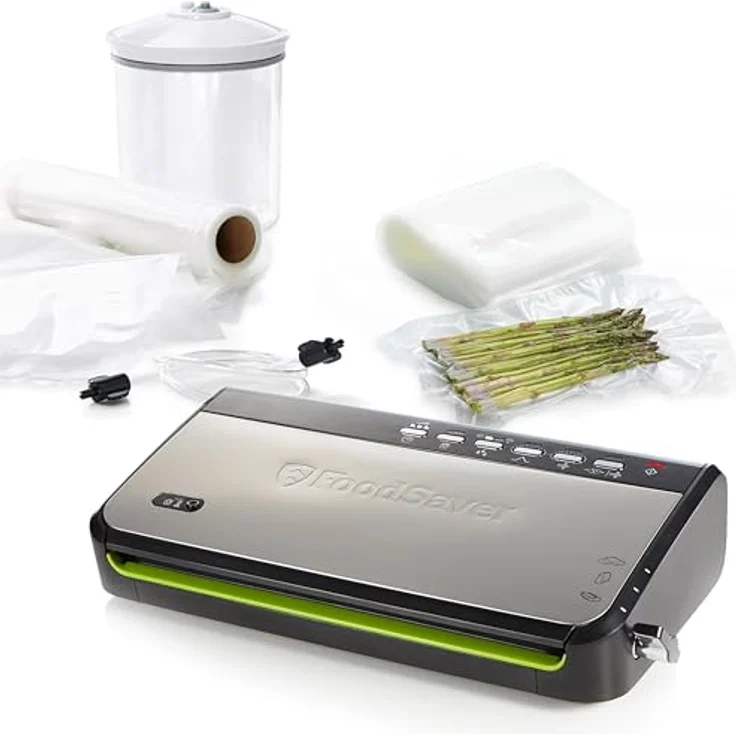 Foodsaver FFS005X Folienschweißgerät, Edelstahl, Schwarz – Bild 2