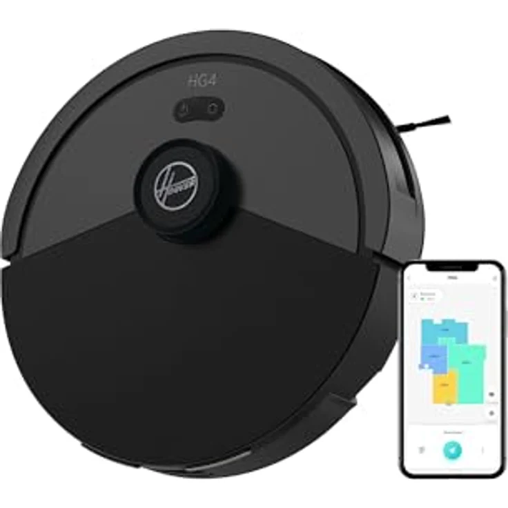 Hoover HG4 Saugroboter - Staubsauger Roboter mit bis zu 4000Pa Saugkraft, Lasernavigation & App-Steuerung - Roboterstaubsauger mit Ladestation mit automatischer Rückkehr & Hindernissensor [HG410D] – Bild 1
