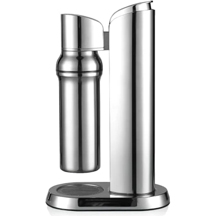 bubliq Glass Carbonator, Wassersprudler aus Edelstahl mit 1 l Glasflasche, minimalistisches Design, Turnlock-Mechanismus – Bild 2