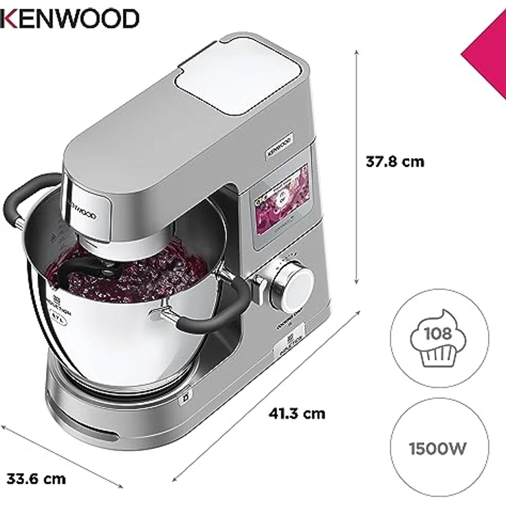 Kenwood KCL95.424SI Cooking Chef XL Titanium Küchenmaschine, 1500W, 6,7L Schüssel, silber, Serie: Titanium Chef XL – Bild 5