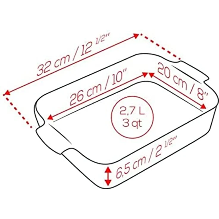 PEUGEOT Rechteckige Auflaufform aus Keramik, 32 cm x 21,7 cm x 7,2 cm, Fassungsvermögen: 2,7 L, feuerfest und mikrowellengeeignet, Satinschwarz, 10 Jahre Garantie – Bild 2