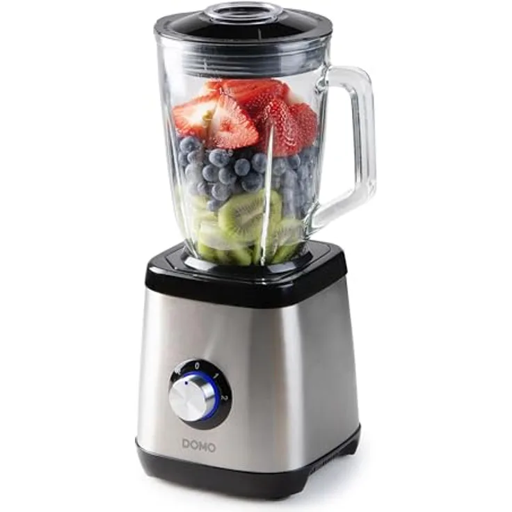 DOMO DO1133BL Standmixer Edelstahl - Glaskrug - 1,5 L - 1000 W