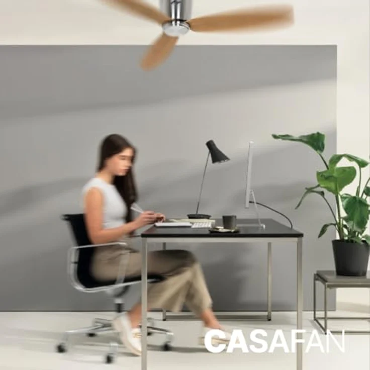 CASAFAN Eco Plano II, Energiespar Deckenventilator mit Fernbedienung und WiFi, 132 cm, basaltgrau, 6 Geschwindigkeiten, Smart Home kompatibel – Bild 3