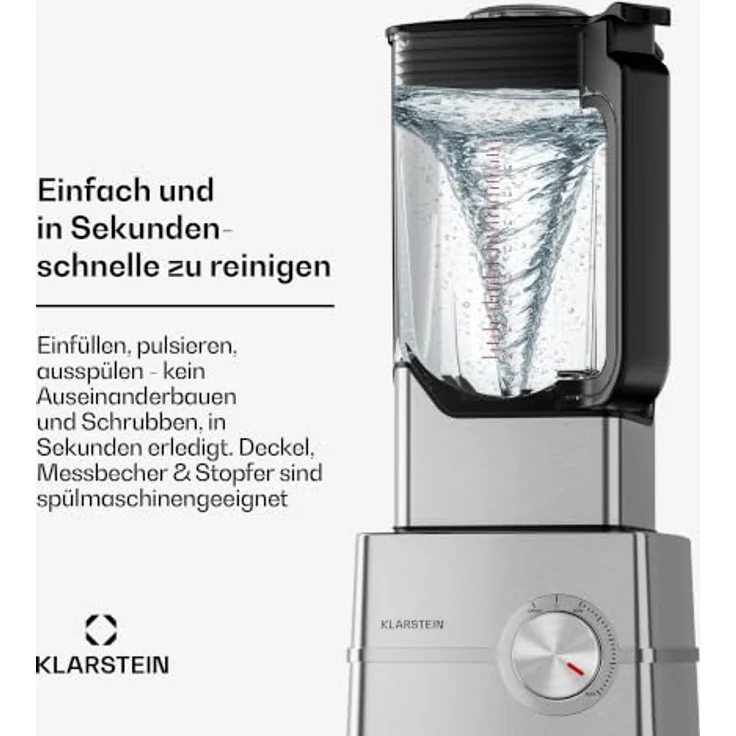 Klarstein Kraftpaket Pro Hochleistungsmixer – 2000 W, 30.000 U/min, 2-Liter-Behälter, 6 Edelstahlklingen, Silberfarben – Bild 8