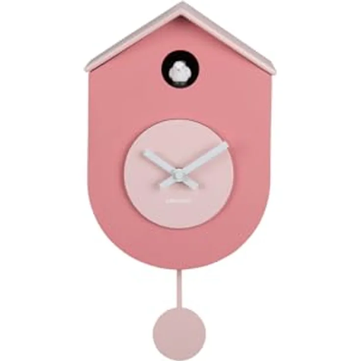Karlsson Wanduhr Grato, pink, Kunststoff, 9x33x17.5 cm, moderne Wanddekoration