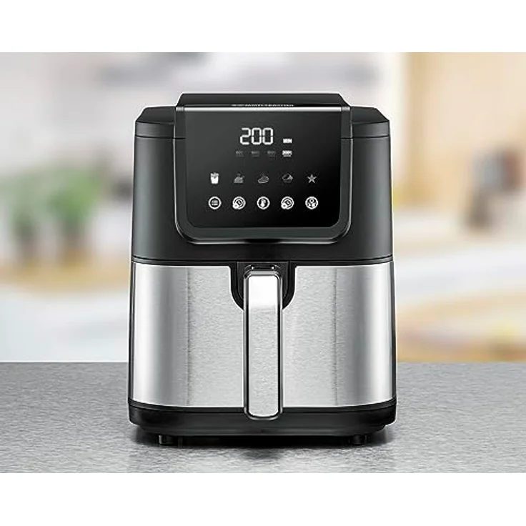 ROMMELSBACHER Heißluftfritteuse FRH 1500-5 Liter für 800 g Pommes, gleichmäßige Wärmeverteilung, leiser Betrieb, 5 Programme + 4 Temperaturstufen (individuell einstellbar), LED-Display – Bild 4