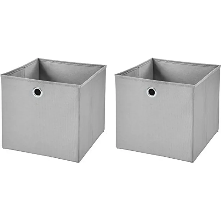 2 Stück Faltbox Hellgrau 28 x 28 x 28 cm Aufbewahrungsbox faltbar