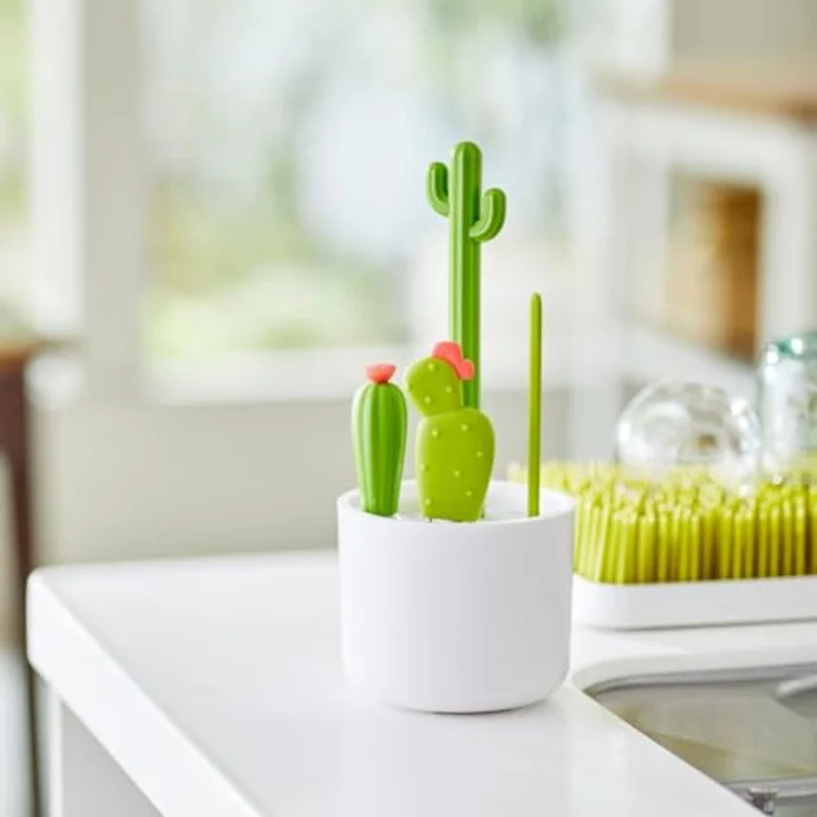 CACTI Flaschenbürsten Set (4 Stück), Ideal für schwer zu reinigende Utensilien wie Flaschen, Schnabeltassen oder Sauger – Bild 5