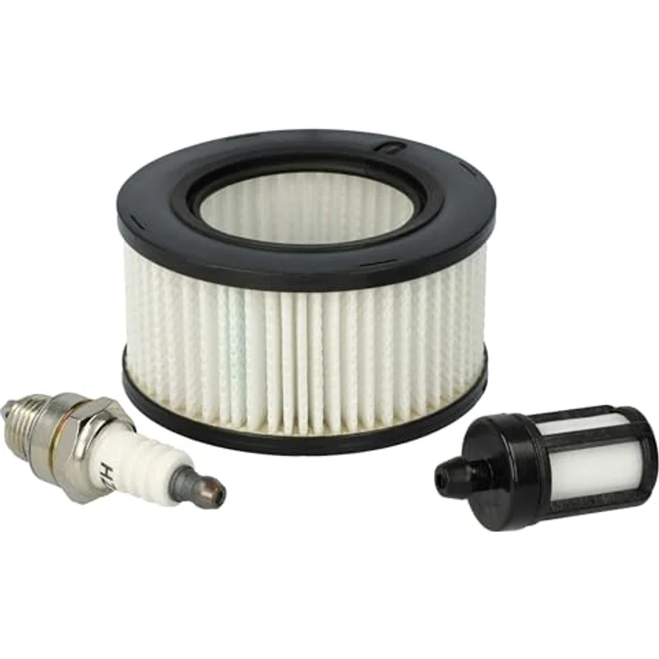 vhbw Wartungsset für Stihl MS 251, MS 241, MS 231 - Luftfilter, Kraftstofffilter (weiß) & Zündkerze (L7T) mit hoher Beständigkeit – Bild 1