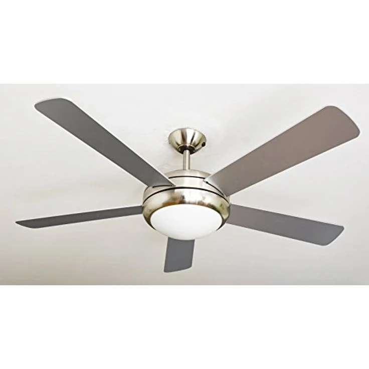 AireRyder Deckenventilator Ursa mit Beleuchtung und Fernbedienung, Gehäuse Satin Nickel, Flügelfarbe Silber-Walnuss, 132 cm – Bild 2