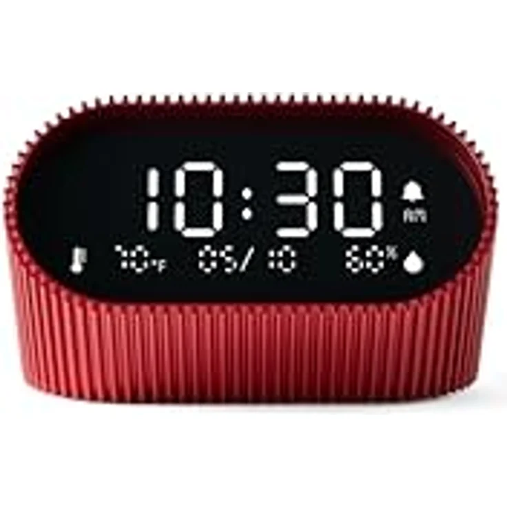 Lexon Ray Clock, LCD-Wecker aus Aluminium und ABS mit Temperatur- und Luftfeuchtigkeitsanzeige, Infrarot-Bewegungssensor, personalisierbaren Klängen, schwarz – Bild 6