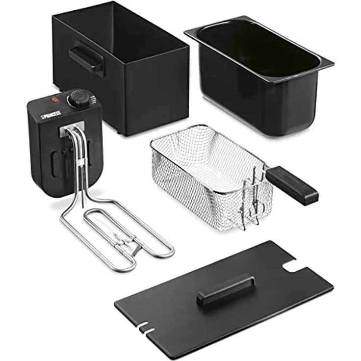 Princess Edelstahl Fritteuse (schwarz), 3 Liter (2000 Watt) mit Kaltzonenfunktion, 182727 – Bild 5