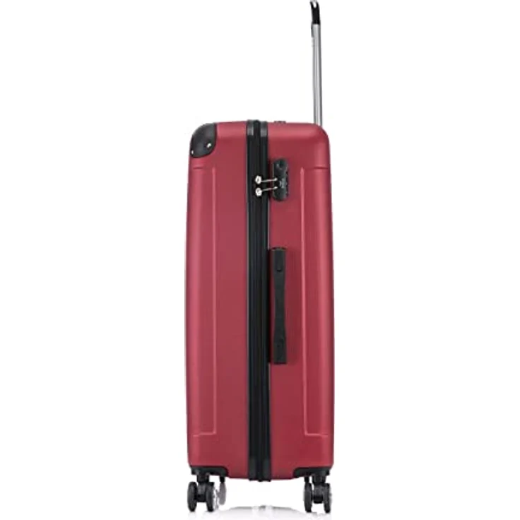 Flexot F-2045 Koffer, Rubin Rot, 3tlg Kofferset mit Zwillingsrollen und Hartschale – Bild 4