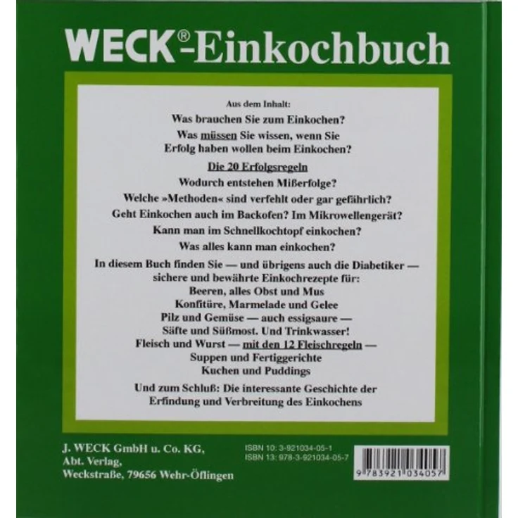 WECK Einkochbuch Anleitung zum Einkochen Buch zum Einmachen Obst, Gemüse deutsch – Bild 2