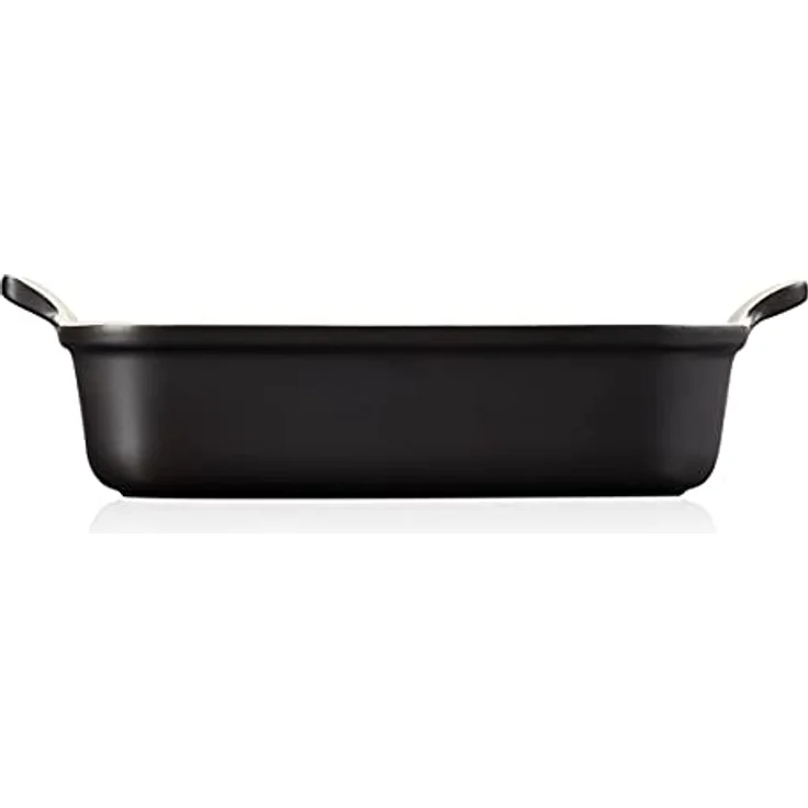 Le Creuset Rechteckige Auflaufform Tradition aus Steinzeug, 26 cm, 2.4 Liter, Schwarz matt, 71102260000001 – Bild 4