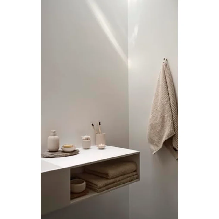 Zone Denmark Sensu Keramikdose mit Deckel, Badezimmer Organizer für Wattestäbchen und Schmuck, Ø 10 cm, Höhe 7,5 cm, sandfarben – Bild 5