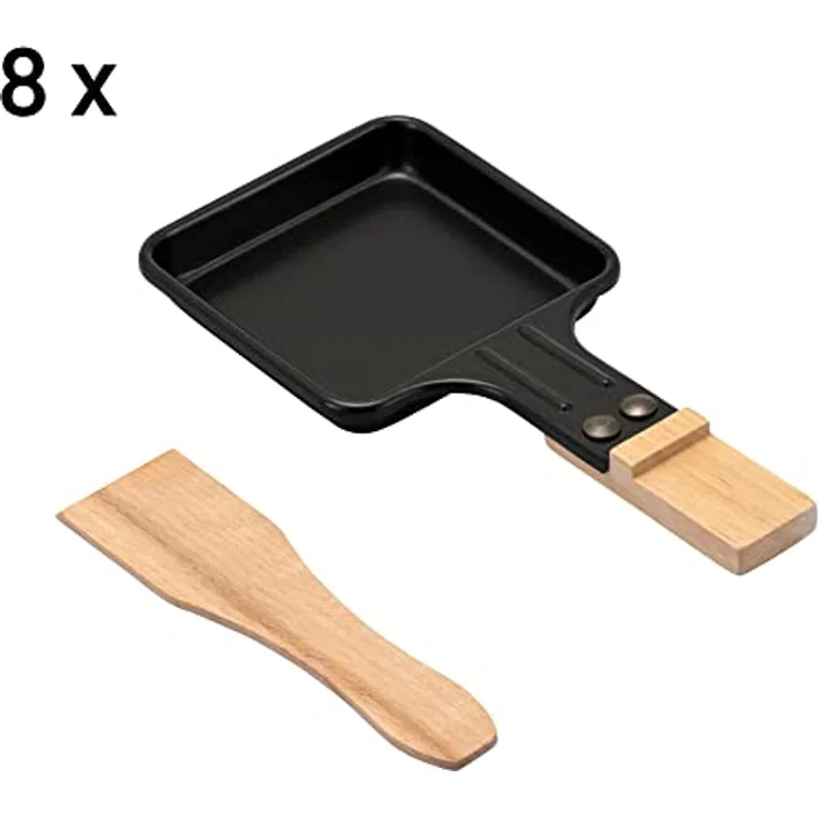 KLAMER Raclette 8 Personen, 1500W Raclette Grill mit Holzgestell, Raclette mit antihaftbeschichteter Grillplatte, Tischgrill elektrisch – Bild 5