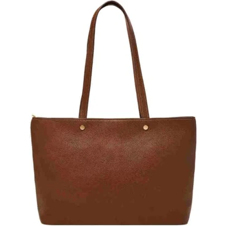 Fossil Jessie Shopper Tasche, Damen Handtasche aus Leder 40.5 cm, mit Handyfach, braun – Bild 1