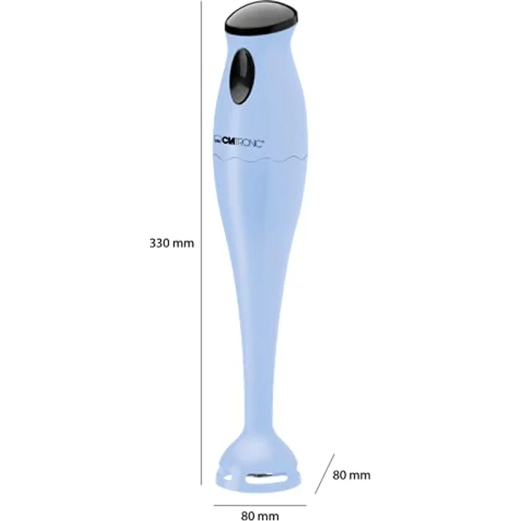 Clatronic SM 3577 Stabmixer mit kraftvollem 180 Watt-Motor, Edelstahlschlagmesser (rostfrei), inkl. transparentem Mixbehälter (500 ml) und Aufhängeöse, blau, Kunststoff – Bild 5